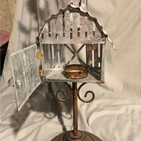 2 foot tall  Rooster Weather Vane candle holder all metal tin - Picture 9 of 11